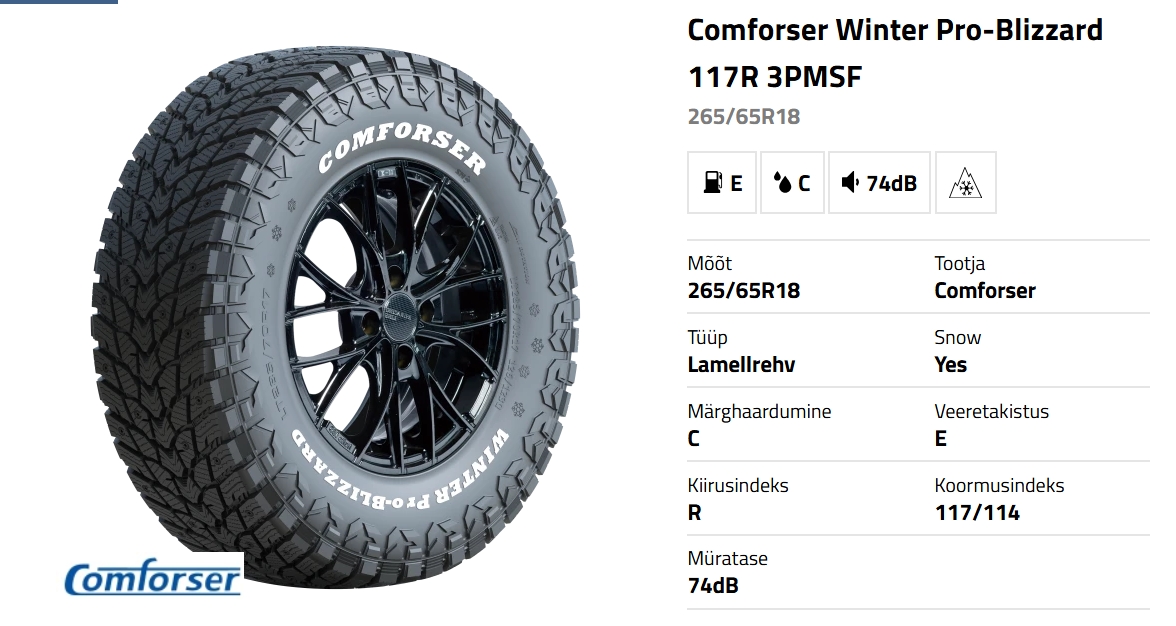 Comforser Winter Pro-Blizzard 265/65R18 - Image 4